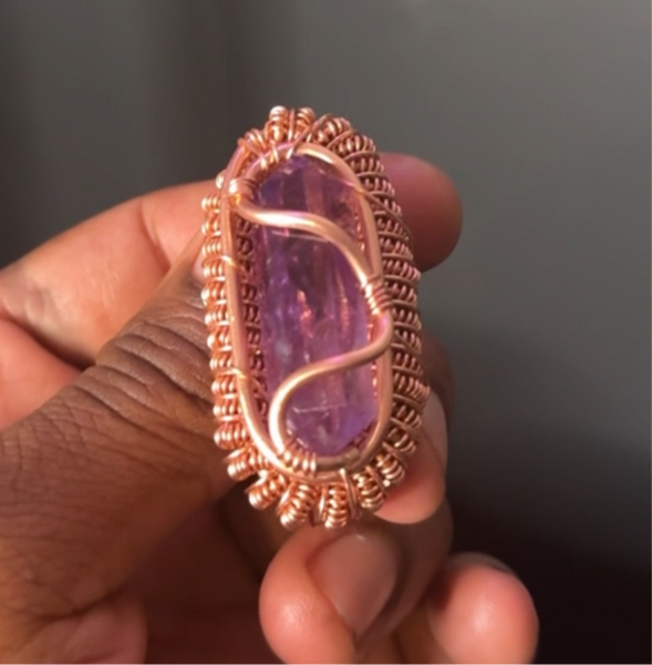 2 Finger Amethyst Ring