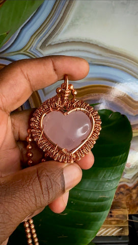 Rose Quartz Heart Pendant