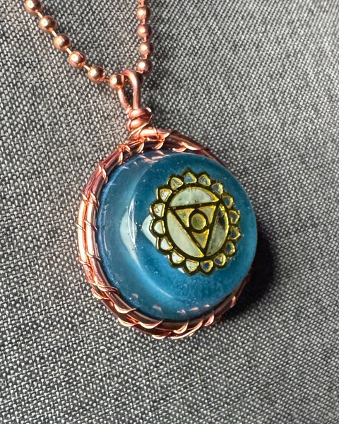 Throat Chakra (Vishuddha) Orgonite Amulet