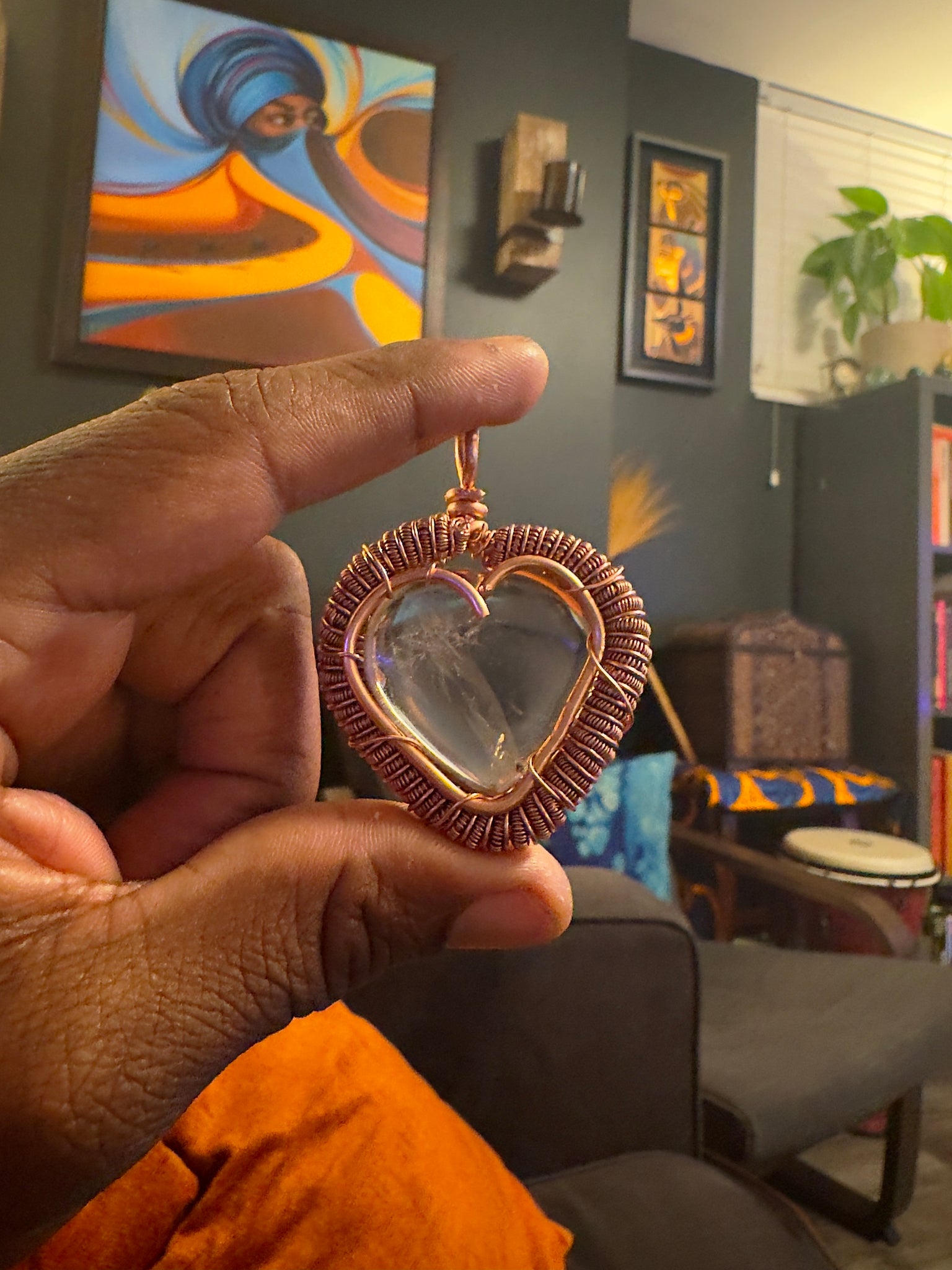 Clear Quartz Heart Pendant