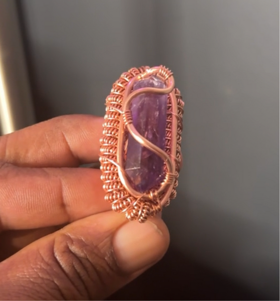 2 Finger Amethyst Ring