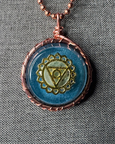 Throat Chakra (Vishuddha) Orgonite Amulet