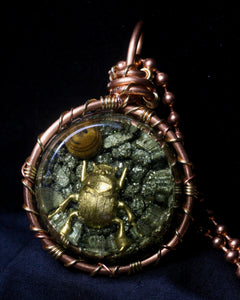 Scarab + Pyrite + Tiger Eye Orgonite Amulet