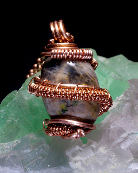 Black Moonstone + Copper Necklace