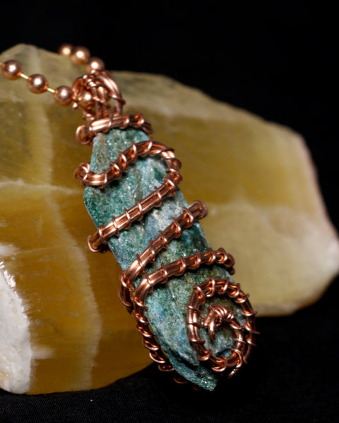 Fuchsite + Copper Necklace