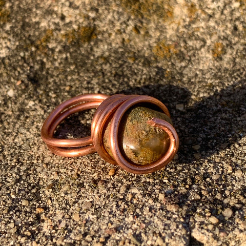 Moss Agate x Copper Ring