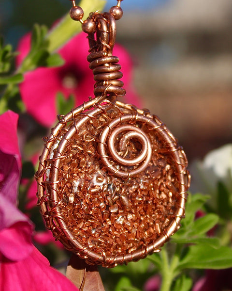 Amethyst + Copper Amulet