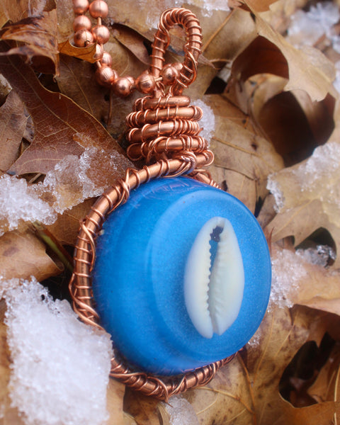 Cowrie Shell + Blue Amulet