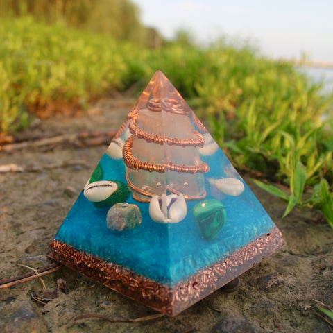Blu Wave Orgonite Pyramid