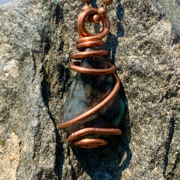 Emerald + Copper Necklace
