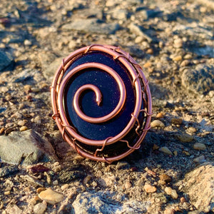 Purple Goldstone x Copper Ring