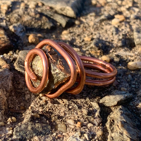Pyrite x Copper Ring