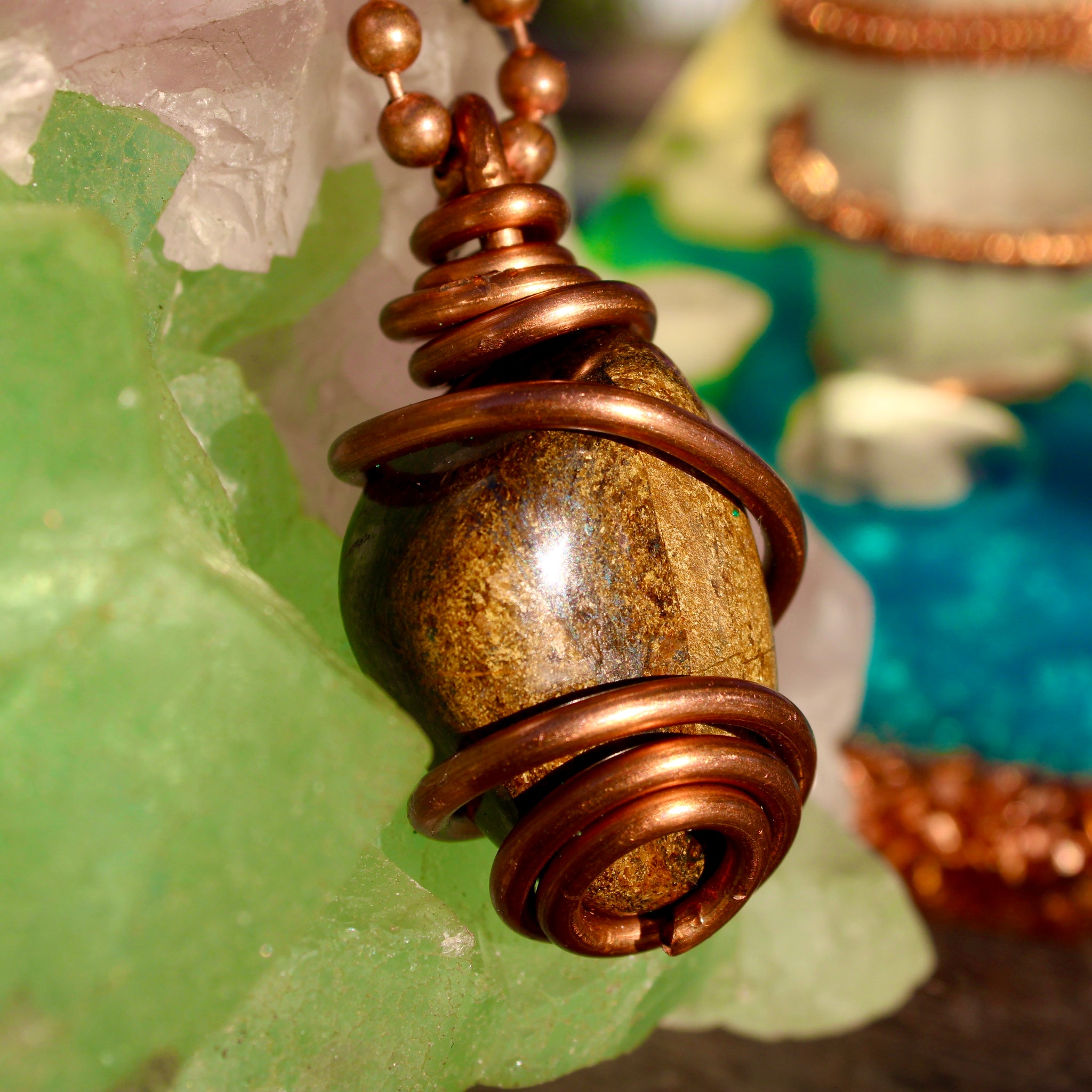 Bronzite + Copper Necklace