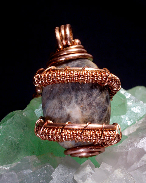 Black Moonstone + Copper Necklace
